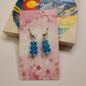 BLUE GUMMY BEAR EARRINGS